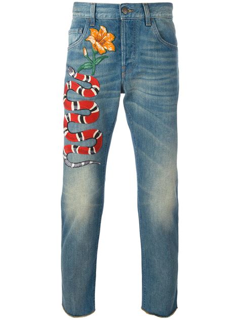 gucci jeans for men 2019|Gucci snake jeans men.